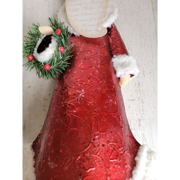 pier 1 ? Metal rustic Santa Claus wreath Xmas home decor figure unique - Picture 6 of 11